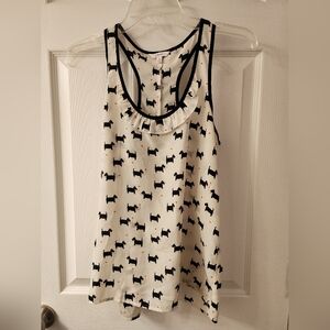 Candie's Black and Cream Patterned Tank Top